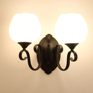 Elegant Double Globe White Glass LED Wall Sconce Image - 8