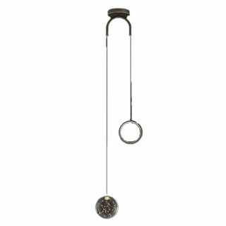 ZOWALA - Modern Dual Light Glass Globe and Ring Bedroom Pendant Light Image - 14