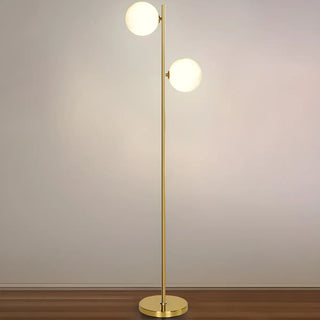 2-Light Adjustable Cone Gold Modern Metal Floor Lamp Zawala Image - 7