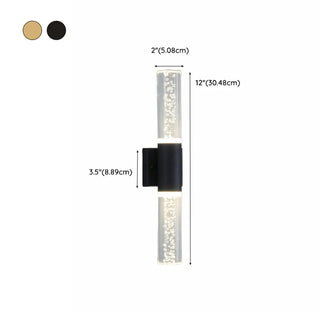 Modern Gold Bubble Glass Tubes Wall Sconce Light Zawala #size
