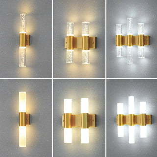Modern Gold Bubble Glass Tubes Wall Sconce Light Zawala Image - 5