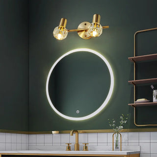 3-Light Clear Crystal Globe Adjustable Vanity Light Zawala Image - 1