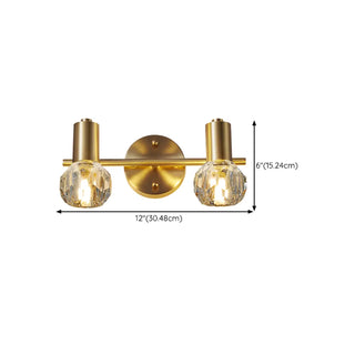 3-Light Clear Crystal Globe Adjustable Vanity Light Zawala #size