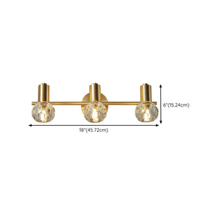 3-Light Clear Crystal Globe Adjustable Vanity Light Zawala Image - 15