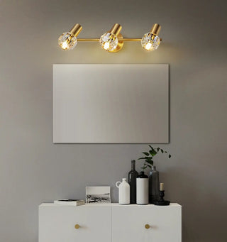 3-Light Clear Crystal Globe Adjustable Vanity Light Zawala Image - 2