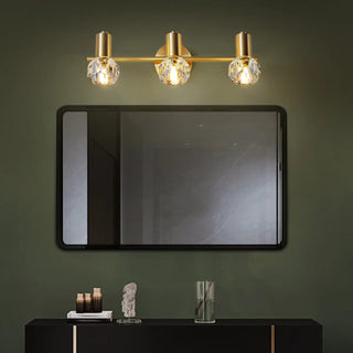 3-Light Clear Crystal Globe Adjustable Vanity Light Zawala Image - 4