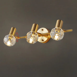 3-Light Clear Crystal Globe Adjustable Vanity Light Zawala Image - 7