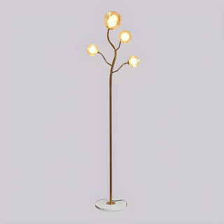 4-Light Modern Glod Tree Glass Globe LED Floor Lamp Zawala Image - 12