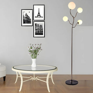 4-Light Modern Glod Tree Glass Globe LED Floor Lamp Zawala Image - 2