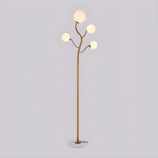 4-Light Modern Glod Tree Glass Globe LED Floor Lamp Zawala Image - 7