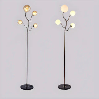 4-Light Modern Glod Tree Glass Globe LED Floor Lamp Zawala Image - 8