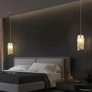 ZOWALA - Modern Luxury Gold Geometric Acrylic Bedroom Pendant Light Image - 3