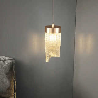 ZOWALA - Modern Luxury Gold Geometric Acrylic Bedroom Pendant Light Image - 4