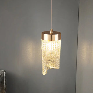 ZOWALA - Modern Luxury Gold Geometric Acrylic Bedroom Pendant Light Image - 5