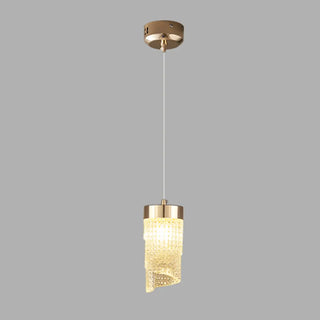 ZOWALA - Modern Luxury Gold Geometric Acrylic Bedroom Pendant Light Image - 8