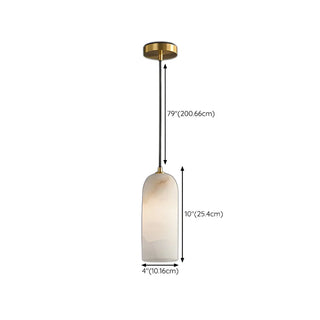 ZOWALA - Modern Gold Alabaster Cylinder Pendant Light #size