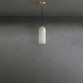 ZOWALA - Modern Gold Alabaster Cylinder Pendant Light Image - 6
