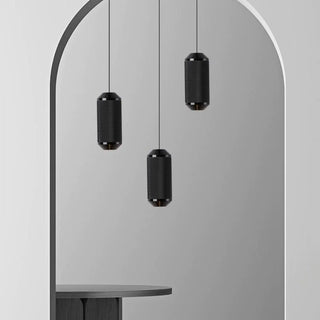 ZOWALA - Modern Dining Room Black Aluminum Cylinder Pendant Light Image - 4