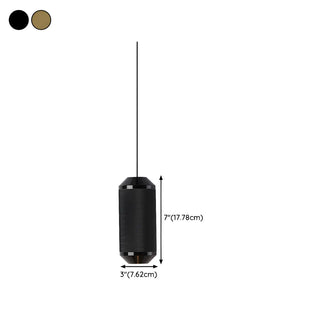 ZOWALA - Modern Dining Room Black Aluminum Cylinder Pendant Light #size