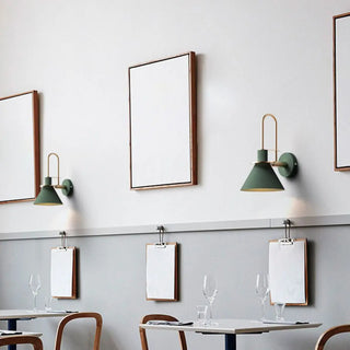 Contemporary Green Cone Brass Vanity Wall Light Zawala Image - 21