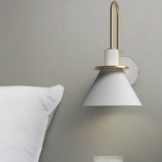 Contemporary Green Cone Brass Vanity Wall Light Zawala Image - 3