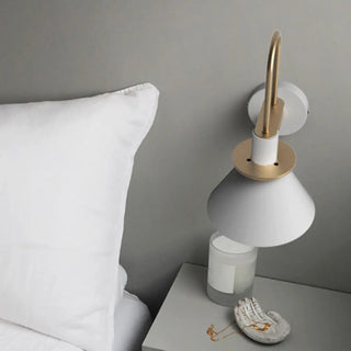 Contemporary Green Cone Brass Vanity Wall Light Zawala Image - 4