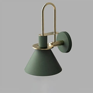 Contemporary Green Cone Brass Vanity Wall Light Zawala Image - 8
