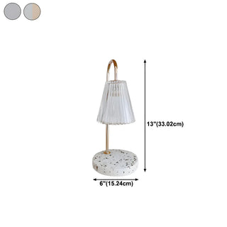 Simple Glass Barrel Shade Stone Base Candle Table Lamp Zawala #size