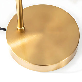 Simple Gold Gooseneck White Glass Shade Table Lamp Zawala Image - 11