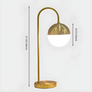 Simple Gold Gooseneck White Glass Shade Table Lamp Zawala #size