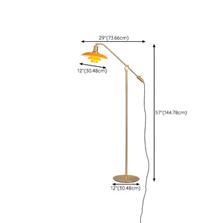 Adjustable Industrial Yellow Tiered Cone Floor Lamp Zawala #size