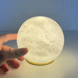 Art Deco Gold Base White Alabaster Moon Wall Sconce Zawala Image - 10