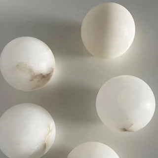 Art Deco Gold Base White Alabaster Moon Wall Sconce Zawala Image - 9