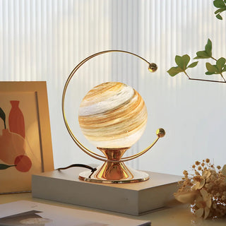 Modern Globe Metal Desk Lamp in Gold Finish Zawala Image - 1