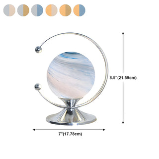 Modern Globe Metal Desk Lamp in Gold Finish Zawala #size