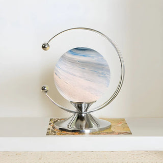 Modern Globe Metal Desk Lamp in Gold Finish Zawala Image - 8