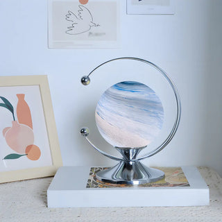 Modern Globe Metal Desk Lamp in Gold Finish Zawala Image - 3