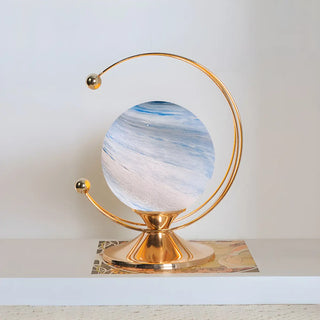 Modern Globe Metal Desk Lamp in Gold Finish Zawala Image - 9