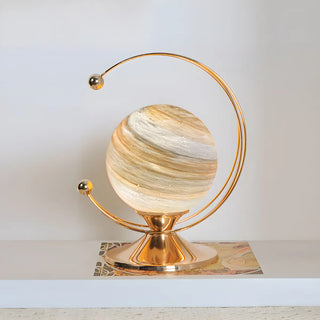 Modern Globe Metal Desk Lamp in Gold Finish Zawala Image - 5