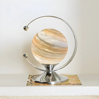 Modern Globe Metal Desk Lamp in Gold Finish Zawala Image - 6