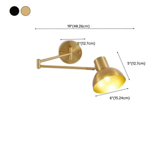 Adjustable Gold Metal LED Swing Arm Wall Light Zawala #size