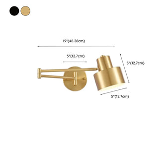 Adjustable Gold Metal LED Swing Arm Wall Light Zawala Image - 24