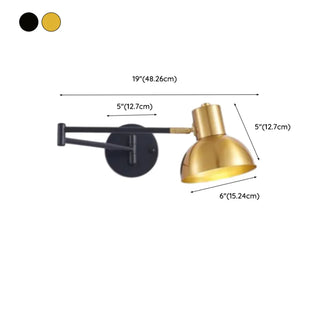 Adjustable Gold Metal LED Swing Arm Wall Light Zawala Image - 25