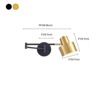 Adjustable Gold Metal LED Swing Arm Wall Light Zawala Image - 26