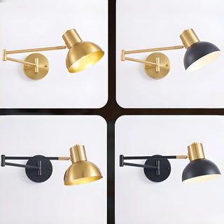 Adjustable Gold Metal LED Swing Arm Wall Light Zawala Image - 4