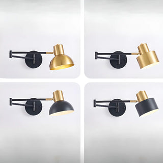 Adjustable Gold Metal LED Swing Arm Wall Light Zawala Image - 5