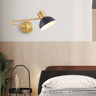 Adjustable Gold Metal LED Swing Arm Wall Light Zawala Image - 6