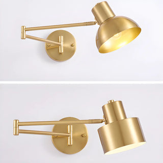 Adjustable Gold Metal LED Swing Arm Wall Light Zawala Image - 9