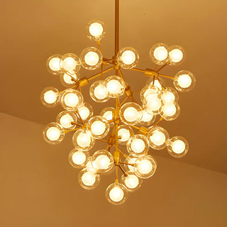 ZOWALA - Modern Gold Branching Clear Glass Orb Chandelier