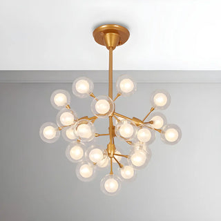ZOWALA - Modern Gold Branching Clear Glass Orb Chandelier